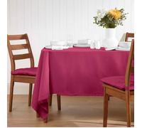 Nappe de table carrée unie en 100% coton - HOMESCAPES - Prune - 138 x 138 cm - Lavable en machine et hypoallergénique