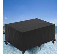 Nappe de table d'extérieur imperméable 200 x 160 x 60 cm, tissu bœuf 420D, résistant au vent, protection en fourrure de terrasse, protection de table de jardin, nappe lourde pour toutes les saisons
