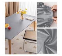 Nappe de Table en Cuir avec Bord Élastique Antidérapante, Nappe Rectangulaire Impermeable, Tapis de Protection en Simili Cuir pour Table Terrasse, Jardin, Manger, Basse, Extérieur(80x140cm,Gray)