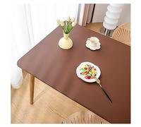 Nappe de Table en Cuir avec Bord élastique, Nappe Rectangulaire Ajustée Cuir, Tapis de Table Lavable Impermeable Antidérapante pour l'extérieur, la Terrasse Cuisine Salle à Manger (70x120cm,Brown)