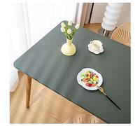 Nappe de Table en Cuir avec Bord élastique, Nappe Rectangulaire Ajustée Cuir, Tapis de Table Lavable Impermeable Antidérapante pour l'extérieur, la Terrasse Cuisine Salle à Manger (70x120cm,Green 1)