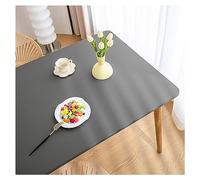 Nappe de Table en Cuir avec Bord élastique, Nappe Rectangulaire Ajustée Cuir, Tapis de Table Lavable Impermeable Antidérapante pour l'extérieur, la Terrasse Cuisine Salle à Manger (90x90cm,Dark Gray)