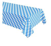 Nappe de table en plastique à carreaux bleus et blancs - 130 x 220 cm - Pour fête sur le thème de la bière bavaroise