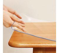 Nappe de table en plastique transparente, protecteur de table, tapis de bureau rectangulaire transparent, imperméable et facile à nettoyer pour bureau, commode, table de chevet 50*80 cm,40*40 cm,50 x 