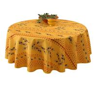 Nappe de table - LE LINGE DE JULES - Olivettes Jaune - Ronde 160 cm - Anti-taches déperlant - 100% polyester
