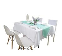 nappe de table Nappe de couleur blanche for Banquet mariage, fête, hôtel, couverture Table ronde carrée, en Polyester personnalisée for Restaurant pour repas mariage fête cuisine camping(153x320cm)