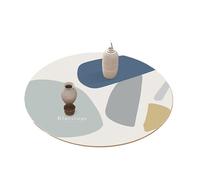 nappe de table Nappe ronde imprimée imperméable à l'huile, tapis de Table rond en cuir épais antidérapant, couverture décoration fête pour repas mariage fête cuisine camping(WM2,Diameter 130CM)
