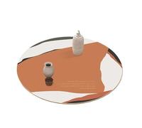 nappe de table Nappe ronde imprimée imperméable à l'huile, tapis de Table rond en cuir épais antidérapant, couverture décoration fête pour repas mariage fête cuisine camping(WM1,Diameter 90CM)