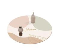 nappe de table Nappe ronde imprimée imperméable à l'huile, tapis de Table rond en cuir épais antidérapant, couverture décoration fête pour repas mariage fête cuisine camping(WM3,Diameter 110CM)