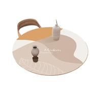 nappe de table Nappe ronde imprimée imperméable à l'huile, tapis de Table rond en cuir épais antidérapant, couverture décoration fête pour repas mariage fête cuisine camping(WM7,Diameter 80CM)