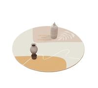 nappe de table Nappe ronde imprimée imperméable à l'huile, tapis de Table rond en cuir épais antidérapant, couverture décoration fête pour repas mariage fête cuisine camping(WM8,Diameter 100CM)
