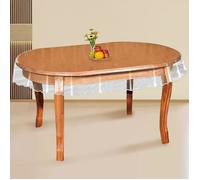 Nappe de Table Ovale en Vinyle Transparent - Imperméable et anti graisse Protège des rayures et taches - 137 x 183 cm