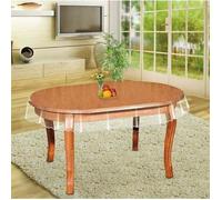 Nappe de Table Ovale en Vinyle Transparent Imperméable Protecteur pour Cuisine