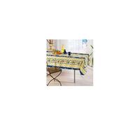 Nappe de Table Provençale Rectangle 150x240 cm, linge table Anti-Tâche Glycine, 100% Polyester, coloris Citron-bleu - -