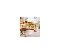 Nappe de Table Provençale Rectangle 150x300 cm, linge table Anti-Tâche Glycine, 100% Polyester coloris Citron-rouge - -
