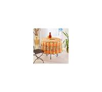 Nappe de Table Provençale Ronde motif coquelicot 180 cm, linge table Anti-Tâche Glycine, 100% Polyester coloris Orange - -