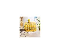 Nappe de Table Provençale Ronde motif coquelicot 180 cm, linge table Anti-Tâche Glycine, 100% Polyester, coloris Jaune - -