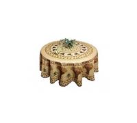 Nappe de Table Provençale Ronde180cm, Anti-Tâche avec motif Bouquet De Blé, 100% Polyester coloris beige - -