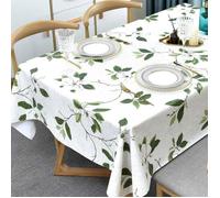 Nappe de Table PVC Plastique Lavable à l'eau. Protecteur de Table rectangulaire imperméable (137 x 180 cm, Feuille Verte)