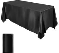 Nappe de Table Rectangulaire Lavable 147x320 cm pour Banquet Mariage | Satin brillant résistant aux taches, 5 coloris au choix, pour 10 à 12 personnes