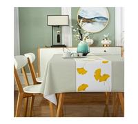 Nappe de Table Rectangulaire, Nappe 80x120CM PVC Nappes Anti Taches Feuille de Ginkgo Nappe pour La Cuisine et Salon, Beige