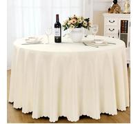 Nappe de table - Ronde 240 cm - Beige - Antitache - Synthétique - Uni