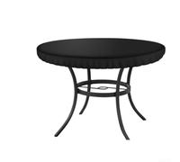 Nappe de table ronde d'extérieur imperméable en tissu Oxford 210D avec doublure en PVC, coupe-vent avec cordon de serrage pour meubles de terrasse de 78 à 124 cm de diamètre, noir (78 x 10 cm)
