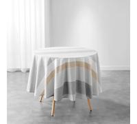 Douceur d'Intérieur, Nappe Ronde (Ø 180 cm) Iliade Blanc, Coton & Polyester Tissé
