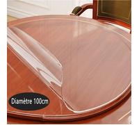 Nappe de table ronde transparente en PVC imperméable, protection imperméable pour bureau, Épaisseur : 2 mm., Dia.100cm