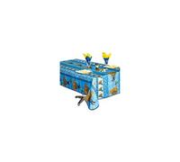 Nappe de table Tissu Rectangle 150 x 300 cm motif Bouquet de blé bleu, linge table Anti-Tâche, 100% polyester - -