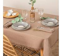 Atmosphera - Nappe déco à franges Maha 150x250 cm Gris