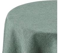 Nappe Deconovo, imperméable, lavable, effet lotus, aspect lin, ronde, 140 cm, vert foncé, 1 pièce