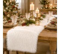 Nappe décorative en matière synthétique, blanche, dimensions 30 x 90 cm, pour la décoration de table