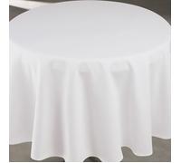 Nappe déperlante anti-taches - Effet lin pour table ronde Blanc 160x160 cm