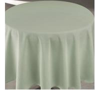 Nappe déperlante anti-taches - Effet lin pour table ronde Kaki 160x160 cm