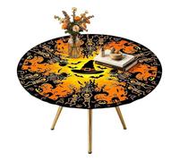 Nappe d'Halloween avec bord élastique, , squelette, chauve-souris
