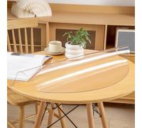 Nappe diamètre 63cm ronde souple en PVC transparent 1,5 mm, réutilisable | Pour tables de cuisine et café, aide à protéger le plateau des liquides, miettes et taches, facile à nettoyer et réutilisable
