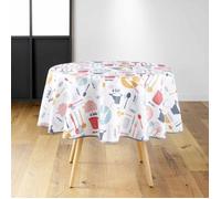 Douceur d'Intérieur - Nappe ronde Kitchen - Toile cirée PVC imprimée Ø160 cm - Multicolore