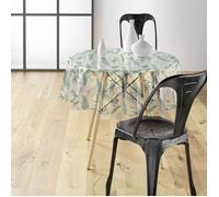 Nappe - DOUCEUR D'INTÉRIEUR - Ronde 140 cm - PVC cristal imprimée - Motif AUREA - Blanc