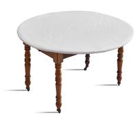 Nappe élastique ronde, blanche, diamètre 95–108 cm, en PVC