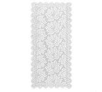 Nappe élégante en dentelle 43 x 93 cm pour salle à manger | Polyester anti-poussière, dentelle blanche élégante, taille 43 x 93 cm, table basse, utilisation dans la salle à manger