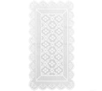 Nappe élégante en dentelle blanche 38 x 75 cm pour tables basses et meubles de télévision, housse décorative en polyester avec design minimaliste moderne, anti-poussière et facile à nettoyer