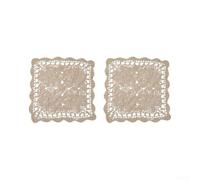 Nappe en coton crochet à la main 40 cm Blanc dentelle | Fil de coton blanc pur, motif de dentelle creuse, profondeur visuelle, s'adapte aux accoudoirs, doux pour les surfaces des