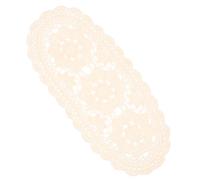 Nappe en Coton Crocheté Beige, Décoration Table Rustique pour Buffet | Finition Soignée, Usage Polyvalent, Style Créatif, pour Table D’accueil et Présentoir, Teinte Beige
