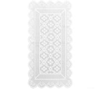 Nappe en dentelle blanche pour table basse et meuble TV, housse décorative en polyester, anti-poussière, pour chemin de table, 38 x 75 cm, décoration d'intérieur élégante