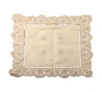 Nappe en dentelle brodée blanche en tissu satiné design floral réutilisable résistant aux taches lavable pour mariage fête dîner de famille pour anniversaire réception décoration carrée ronde ovale