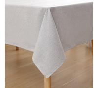 Nappe en lin 140 x 240 cm Gris clair Lavable Effet lotus Carrée