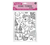 Nappe en papier à colorier, motif monde fantastique, nappe licorne à peindre, décoration anniversaire enfant, coloriage fille