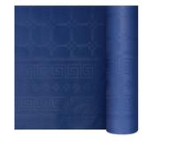 Nappe en papier damassé bleu en rouleau 1,18 x 25 m
