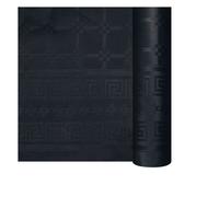 Nappe en papier damassé noir en rouleau 1,18 x 25 m